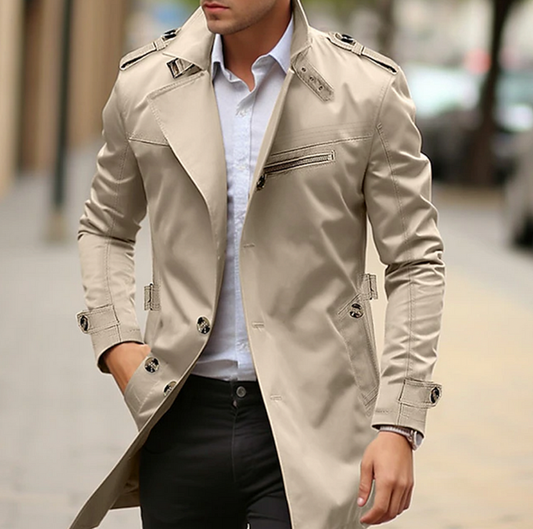 Image of Drake | Men's Double-Breasted Long Coat
