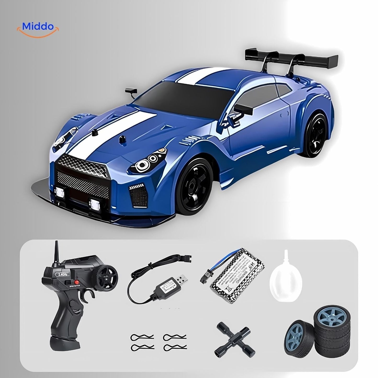 DriftMaster™ GTR | 4WD Drift RC Car, Fast Charging Function & Action!