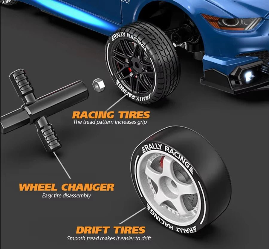 Dynamic Remote Control Car 4WD for Drifting with Replaceable Tires – Off-Road Car with Remote Control 21 x 9 x 6 cm