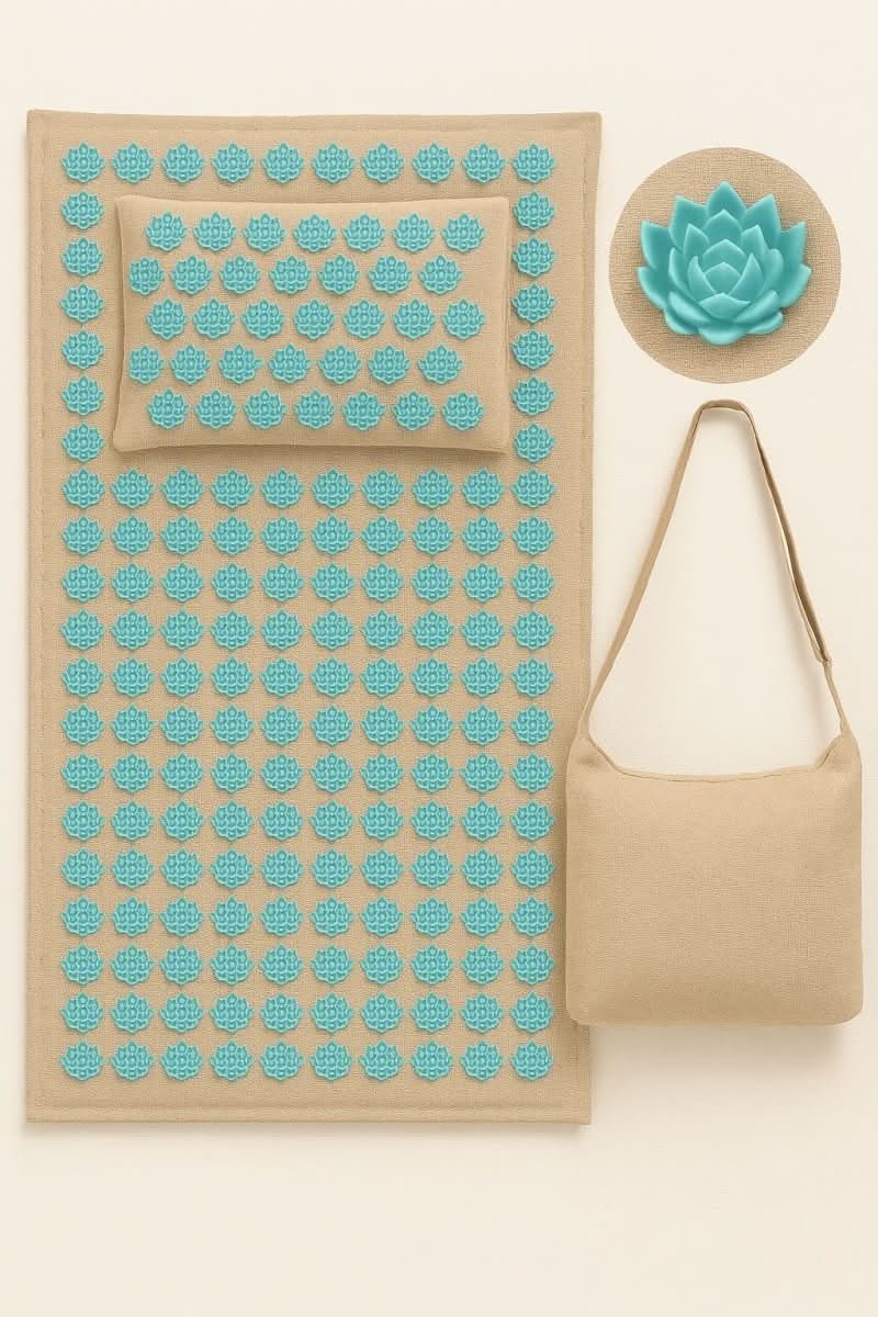 Eco-Friendly Acupressure Mat Set with Pillow – Natural Pain Relief and Relaxation, Convenient Storage Bag