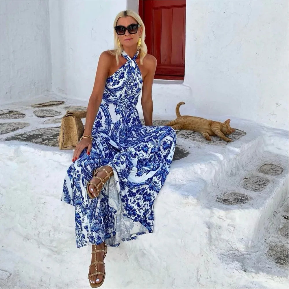 Image of Edith | Women's Halter Maxi Dress