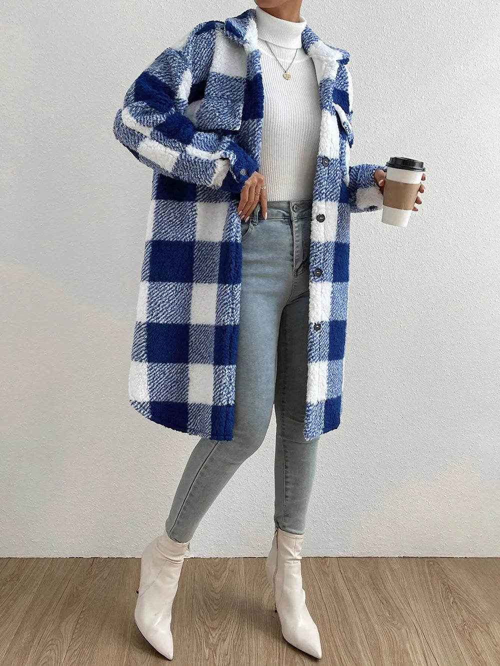 Image of Edith | Women's Oversized Plaid Coat