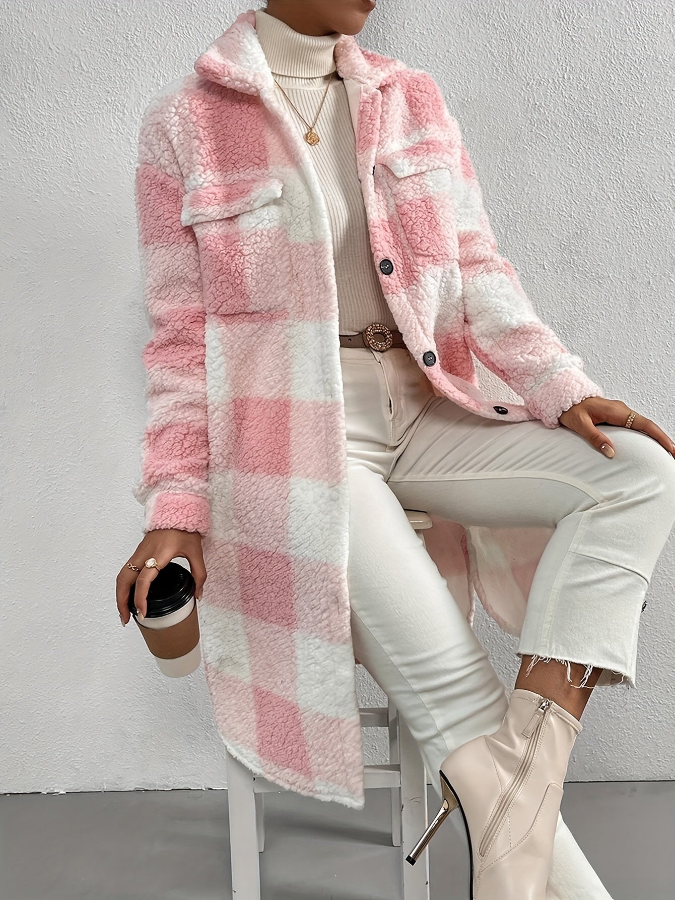 Image of Edith | Women's Oversized Plaid Coat