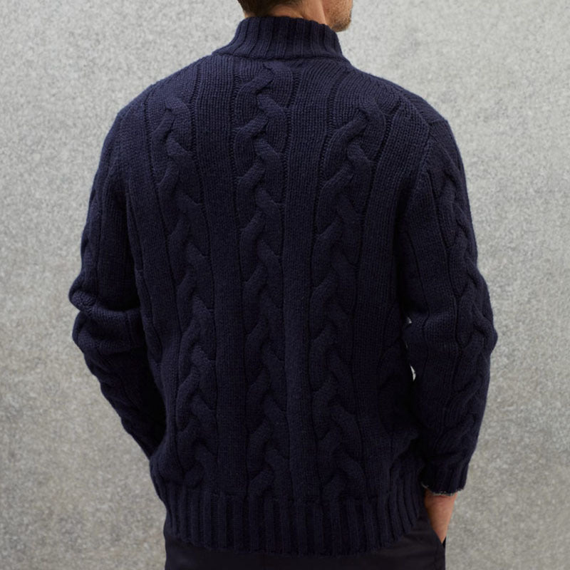 Image of Edmund | Men's Zip-Up Cable Knit Cardigan