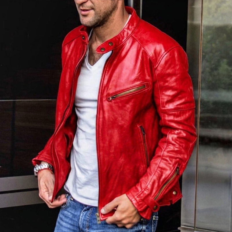 Edward | Men's Slim-Fit Biker Jacket - Image 1