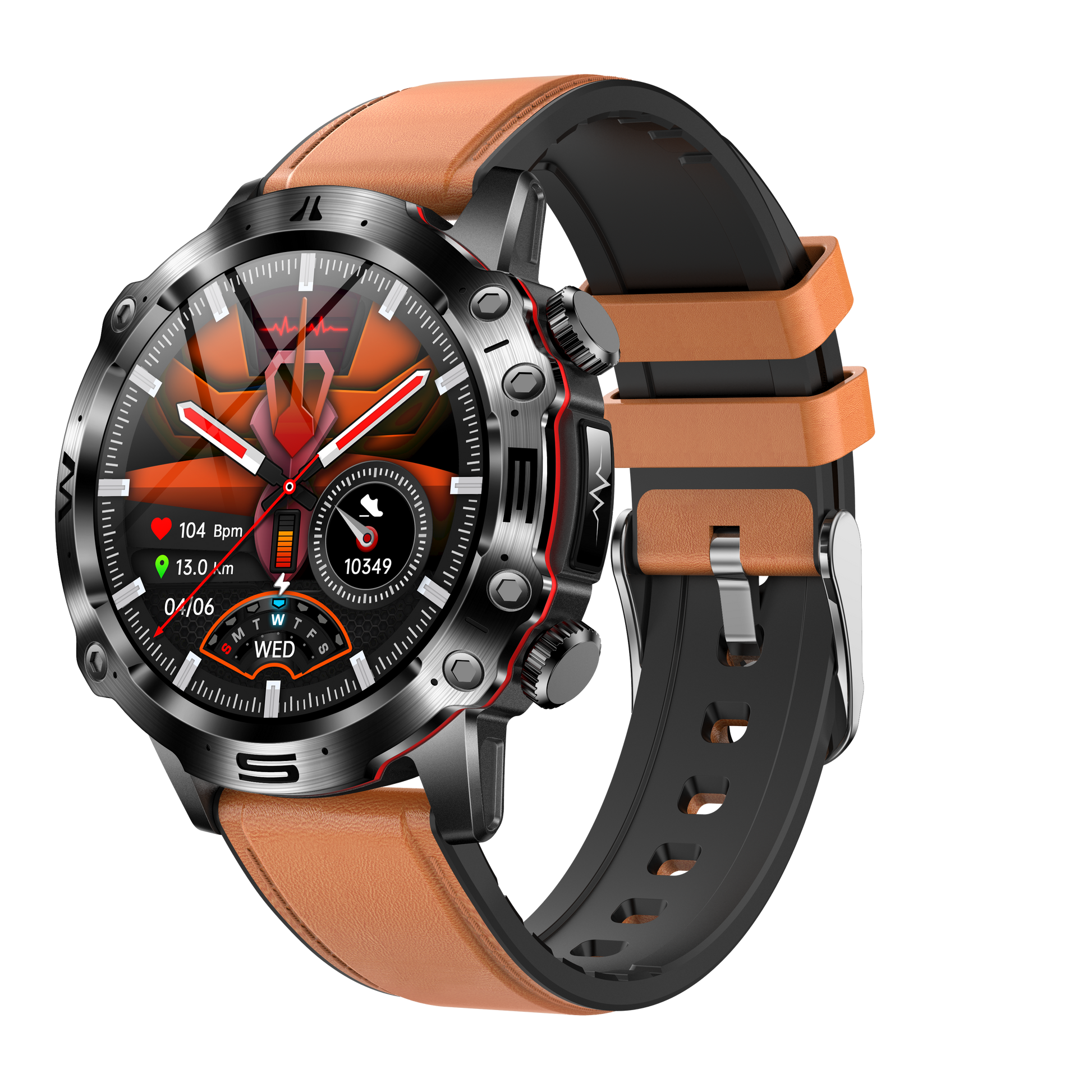 EKG Smartwatch with Blood Pressure and Blood Sugar Monitoring – 1.43-Inch AMOLED Screen, Bluetooth, Waterproof