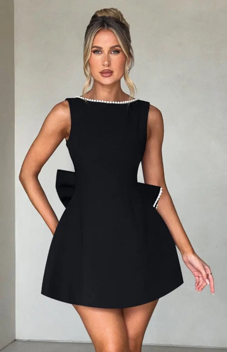 Image of Elaine | Women's Bow Back Mini Dress