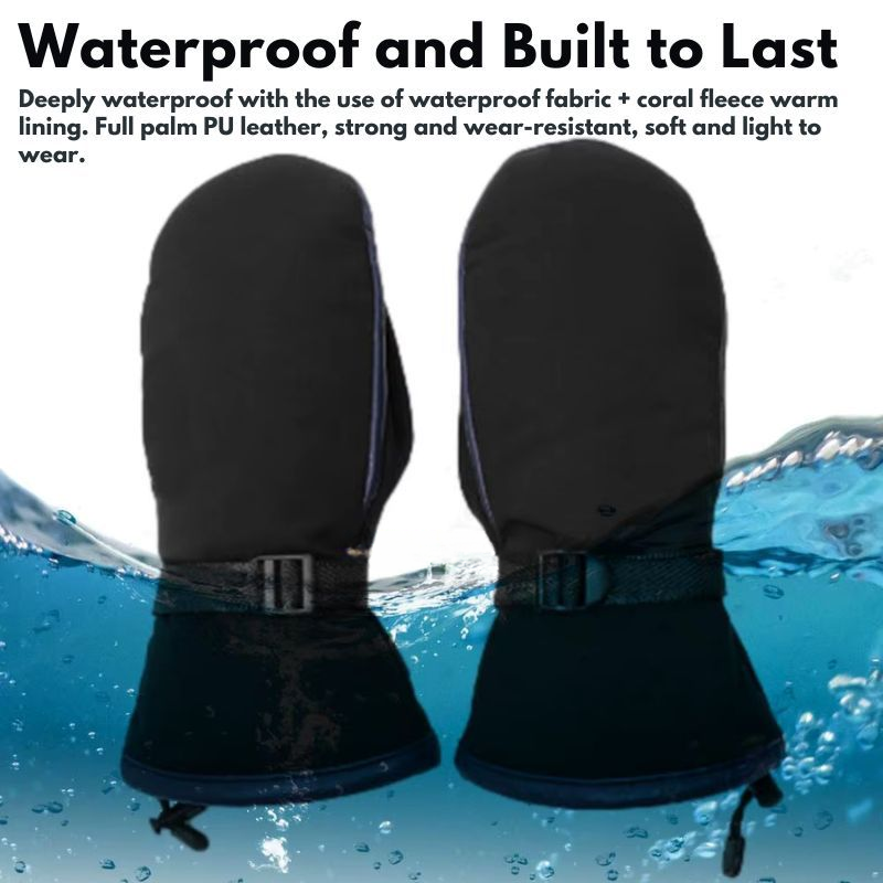 Electric Heated Mittens - Dual-Sided, 10,000 mAh USB Rechargeable, Waterproof Ski & Motorcycle