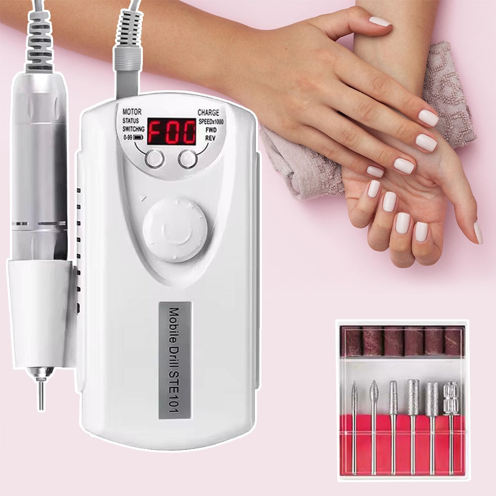 Electric Nail File - Manicure Set - 35000 rpm with 6 bits