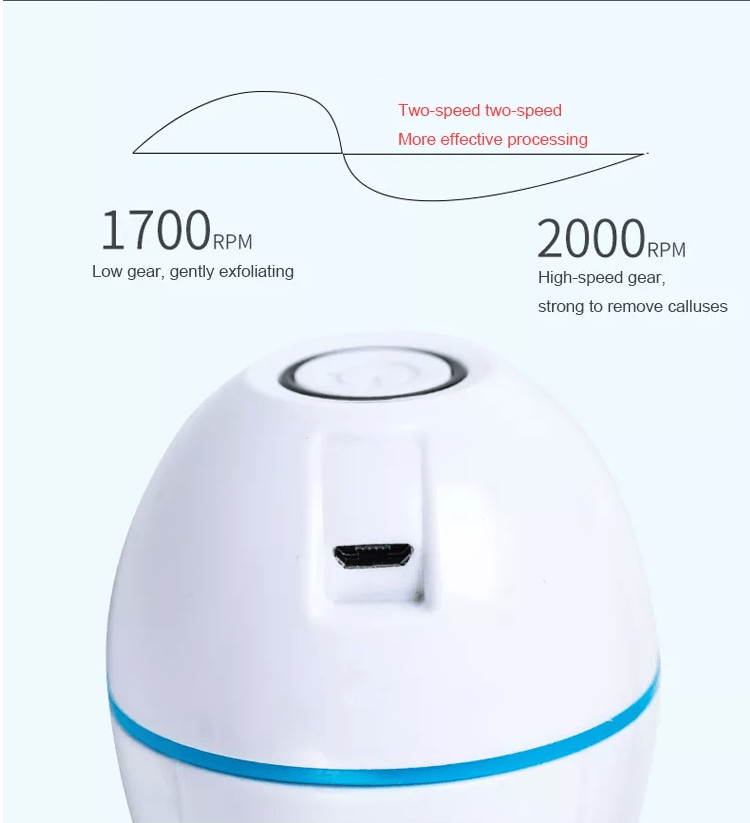 Electric Pedicure Foot File - Rechargeable via USB