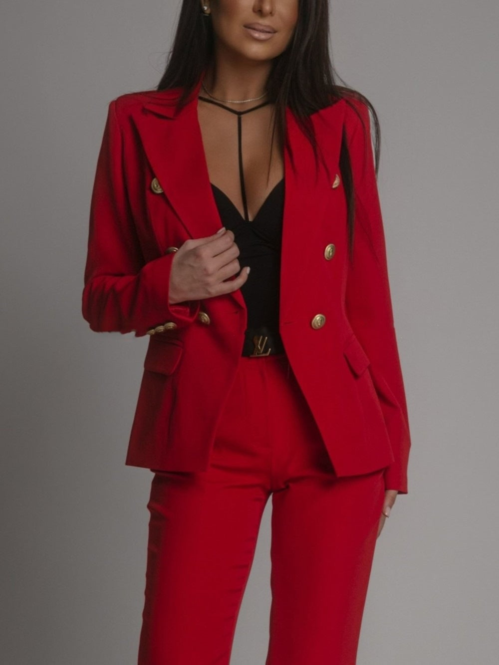 Elegant Women's Two-Piece Suit - Blazer and Trousers