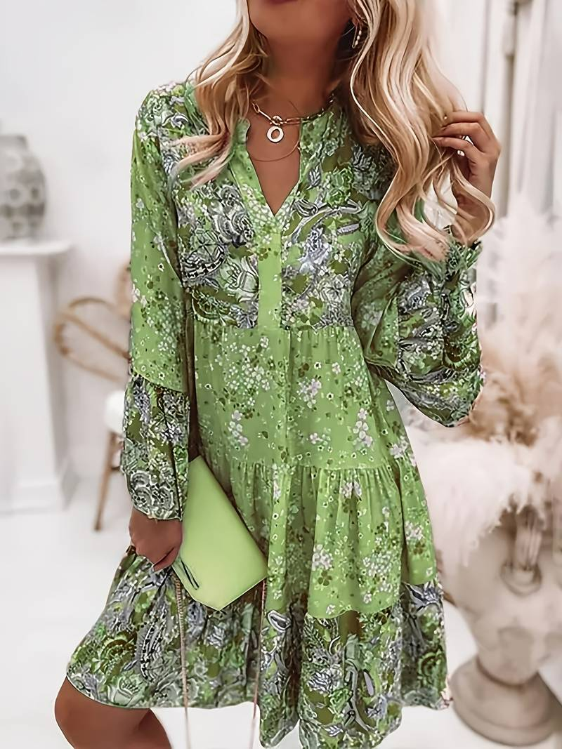 Image of Ellen | Women's Long Sleeve Tiered Mini Dress