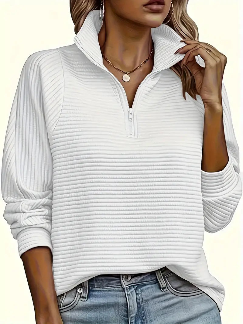 Image of Elsie | Women's Half-Zip Textured Sweater