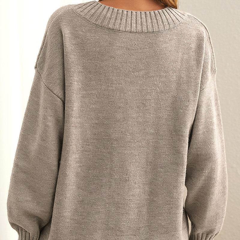 Image of Elsie | Women's Oversized V-Neck Sweater