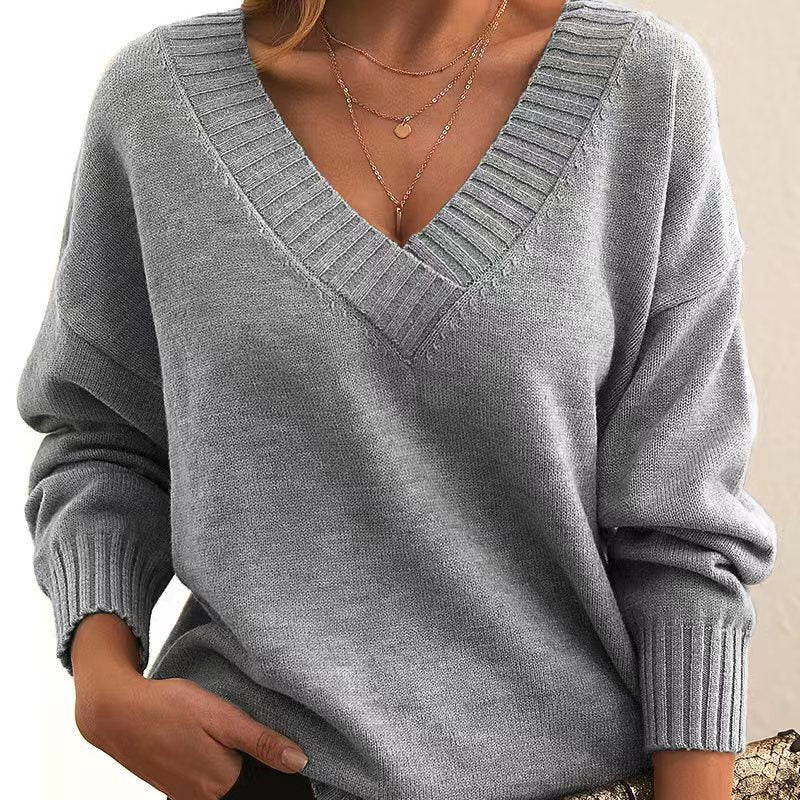 Image of Elsie | Women's Oversized V-Neck Sweater