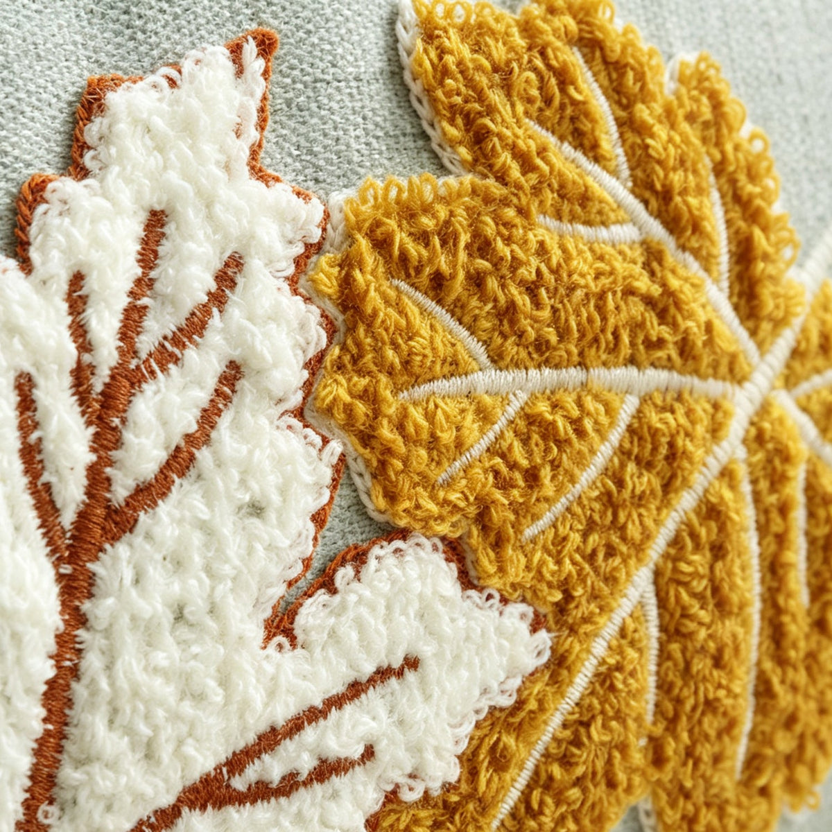 Embroidered Autumn Lumbar Cushion Cover