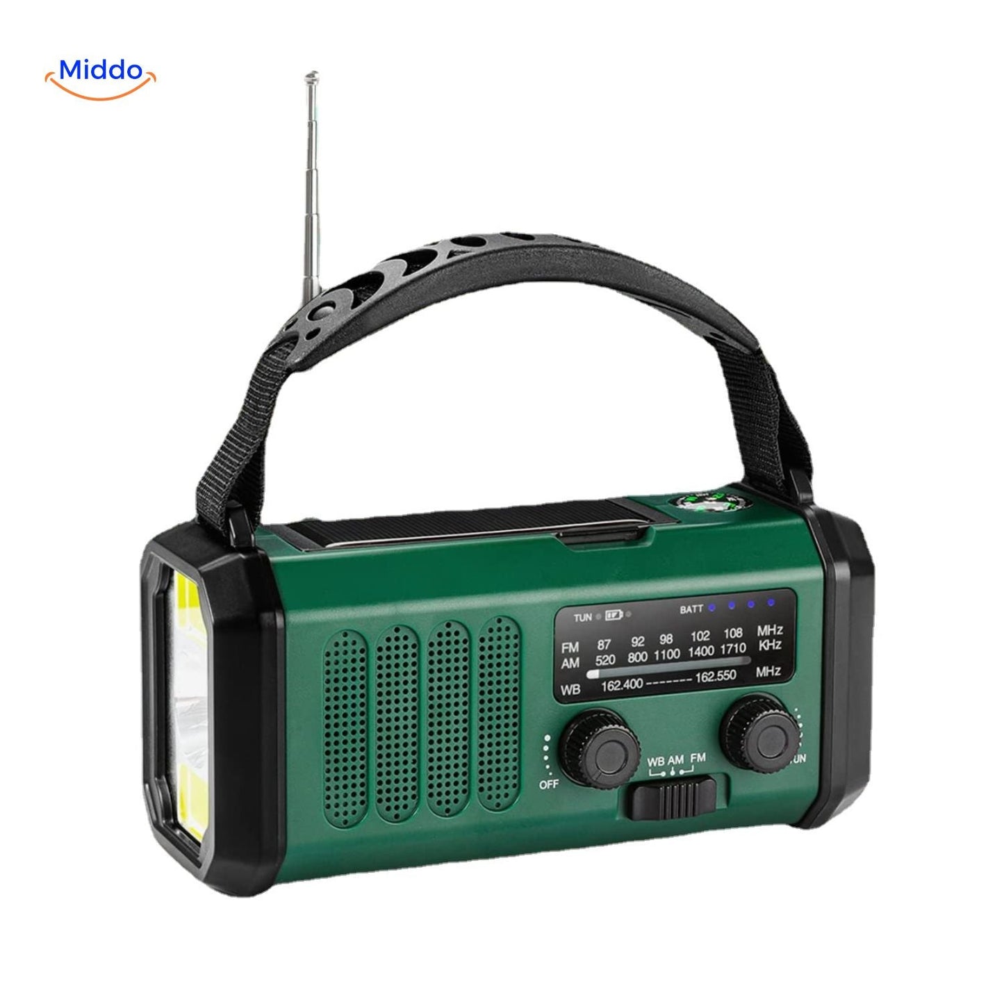 Emergency Radio, Flashlight, Reading Light, Compass, SOS & Solar Rechargeable – SolarPower™ Pro