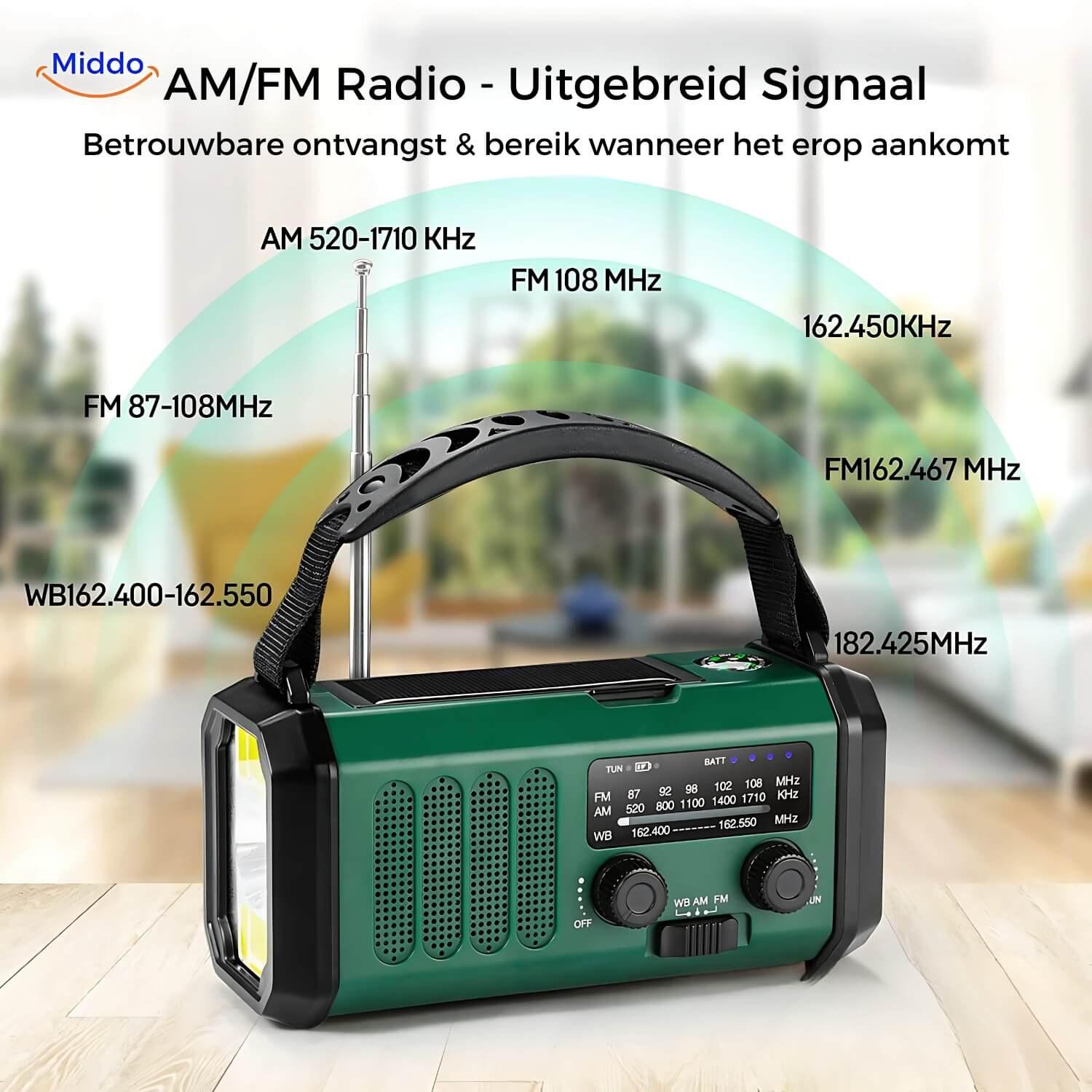 Emergency Radio, Flashlight, Reading Light, Compass, SOS & Solar Rechargeable – SolarPower™ Pro