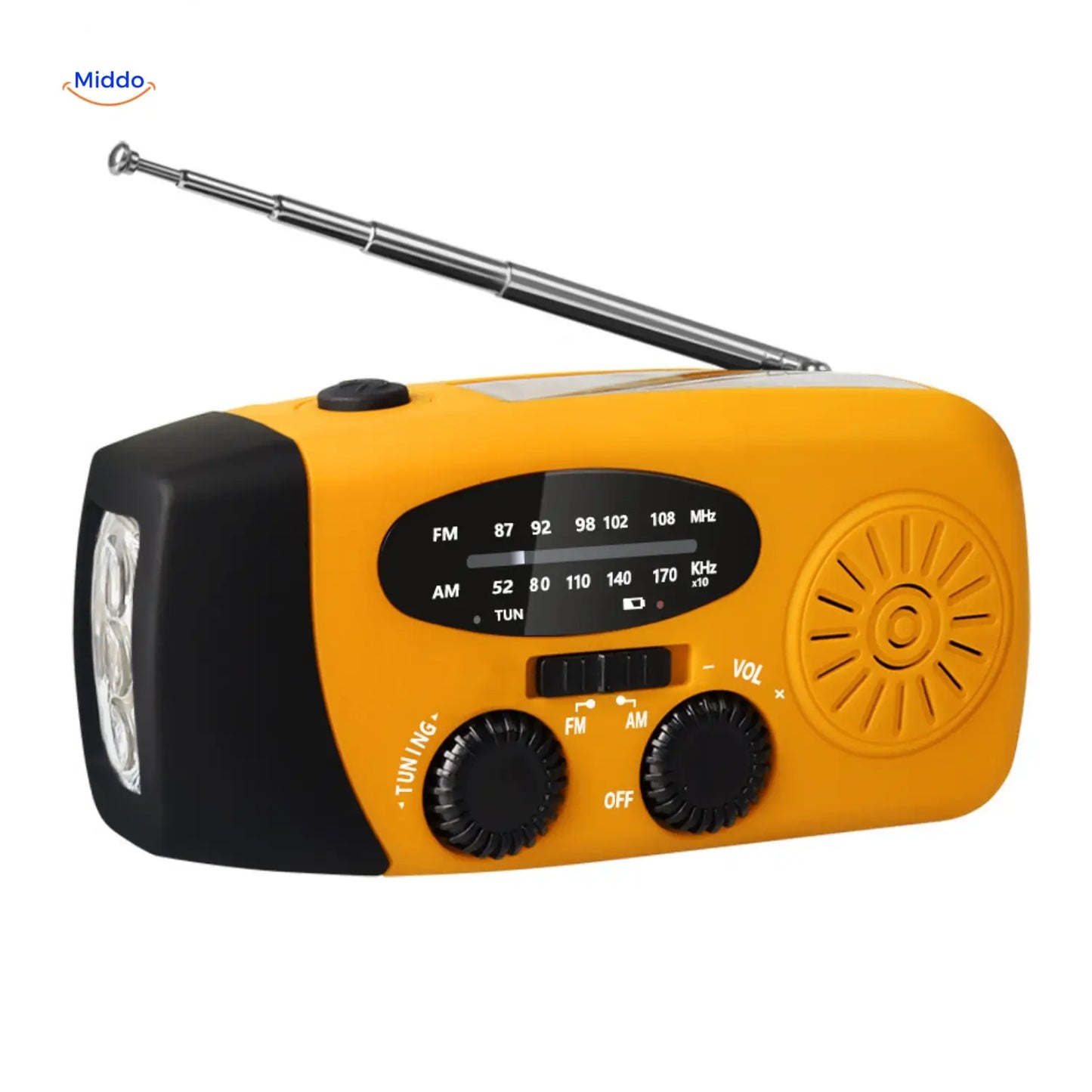 Emergency Radio, Flashlight, Reading Light, Compass, SOS & Solar Rechargeable – SolarPower™ Pro
