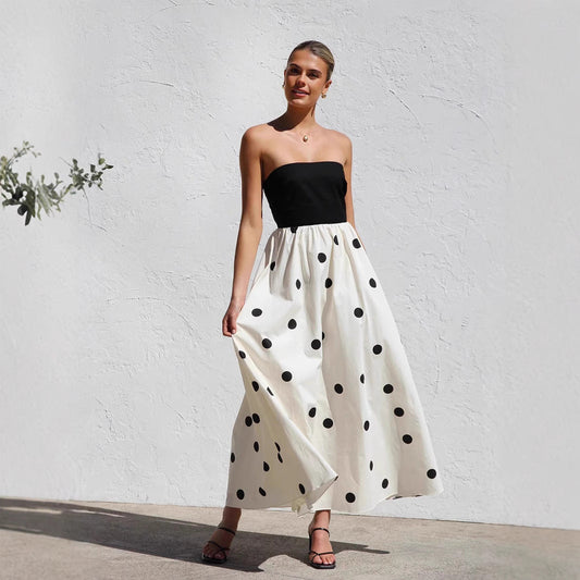 Image of Emma | Women's Strapless A-Line Midi Dress