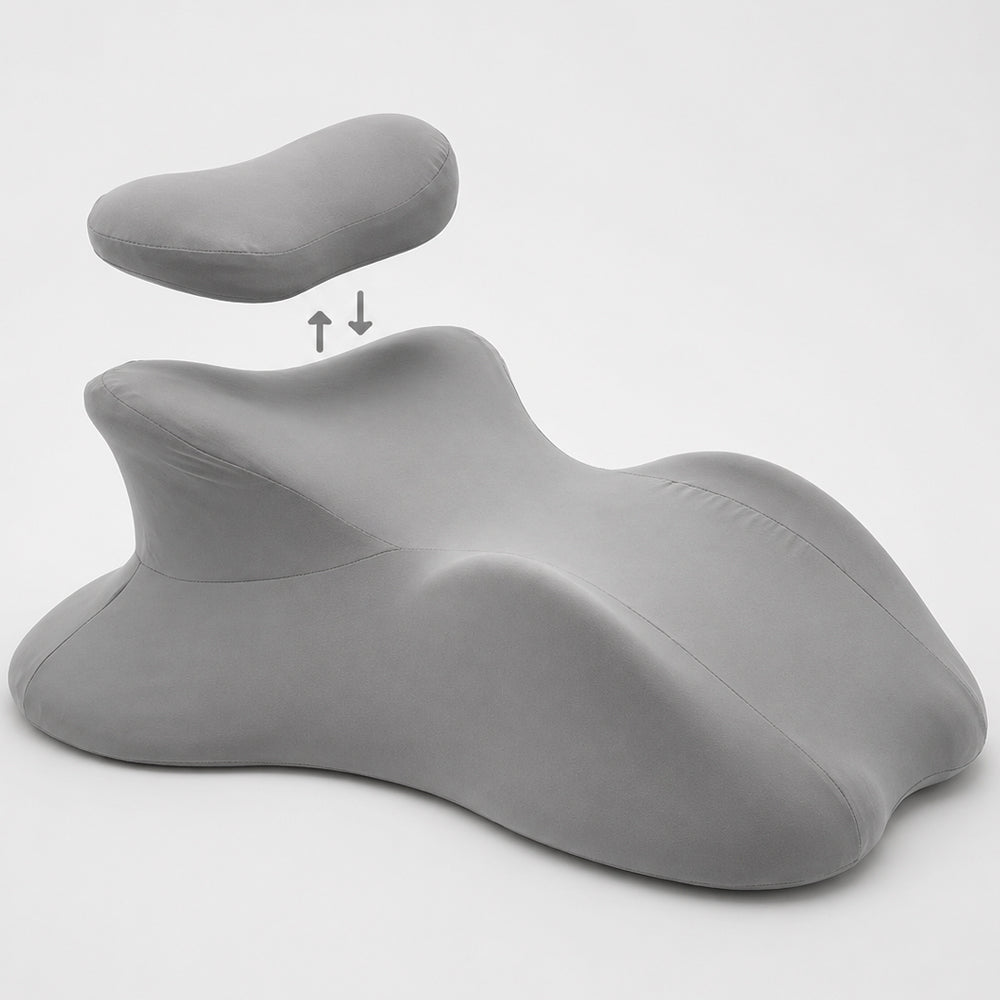 Ergonomic Memory Foam Positioning Pillow with Removable Neck Pillow