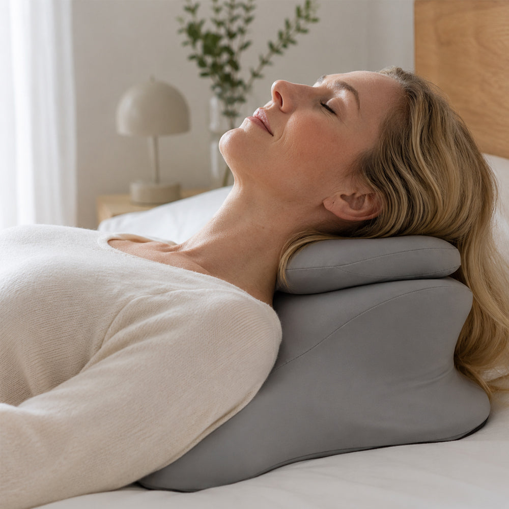 Ergonomic Memory Foam Positioning Pillow with Removable Neck Pillow