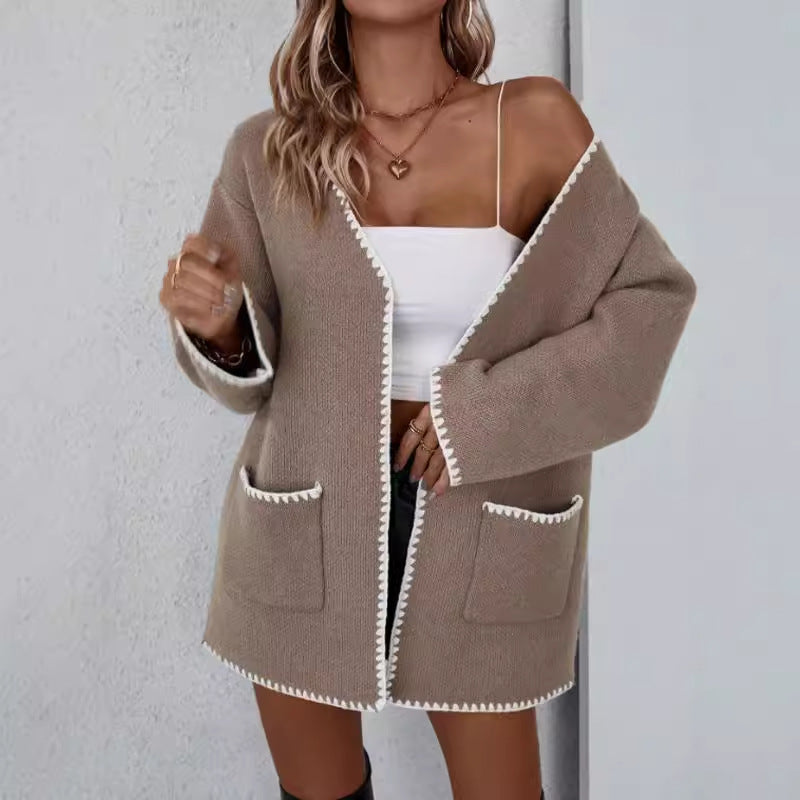 Image of Eva | Women's Open Front Relaxed Fit Cardigan
