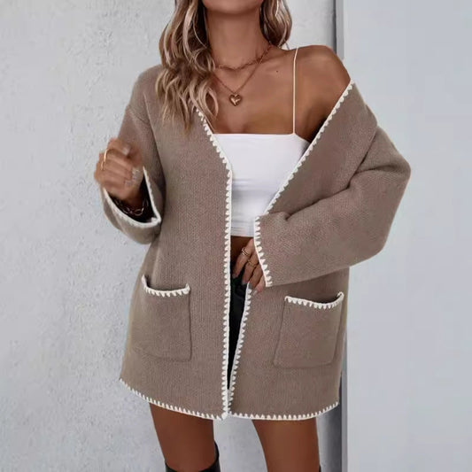 Image of Eva | Women's Open Front Relaxed Fit Cardigan