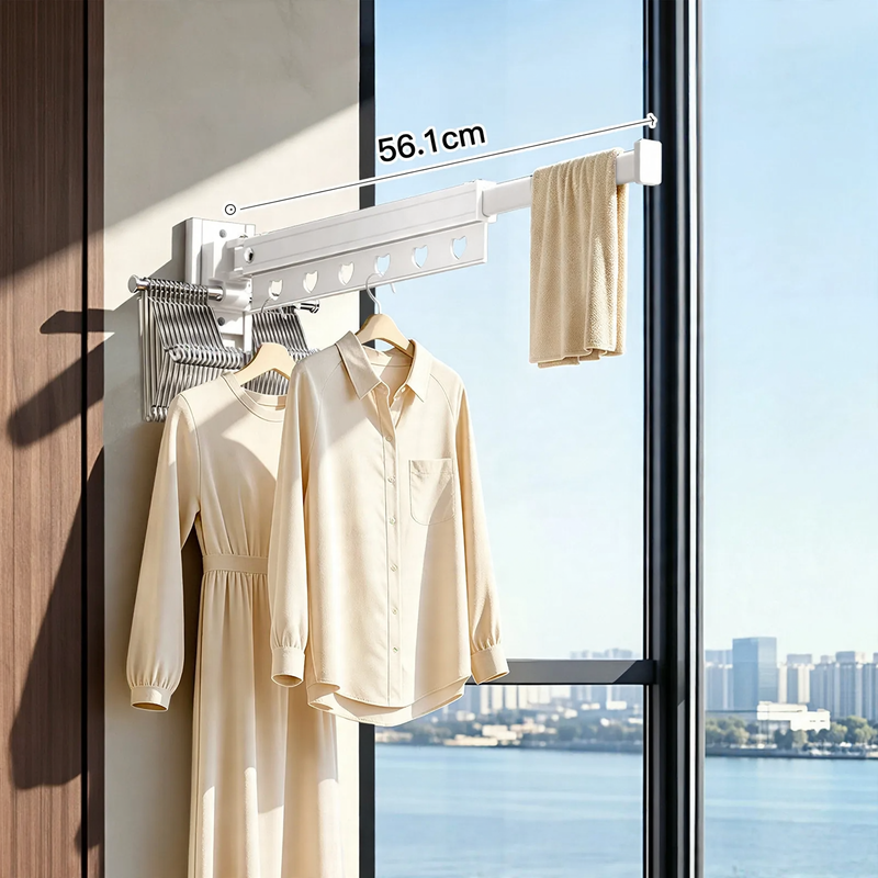 Extendable Wall-Mounted Aluminum Drying Rod