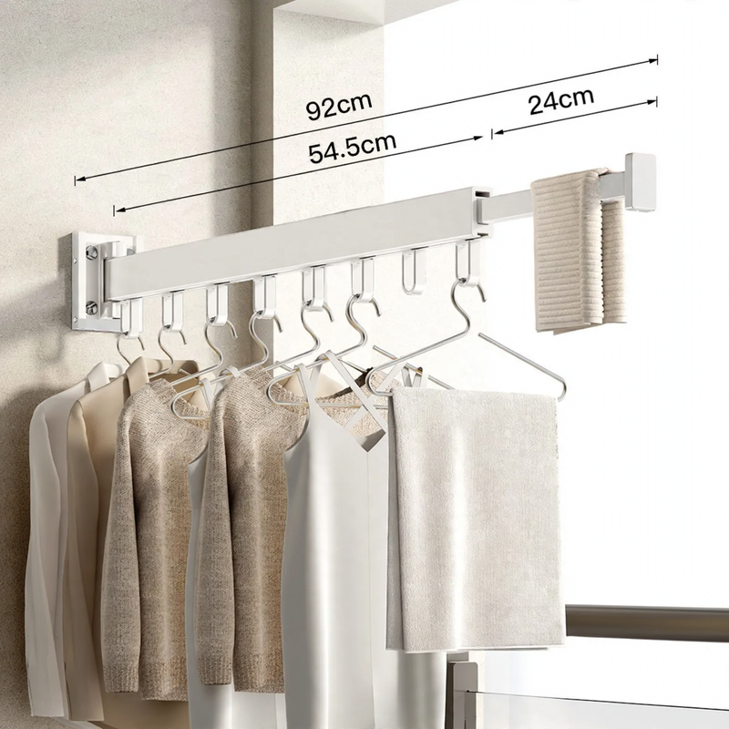 Extendable Wall-Mounted Aluminum Drying Rod
