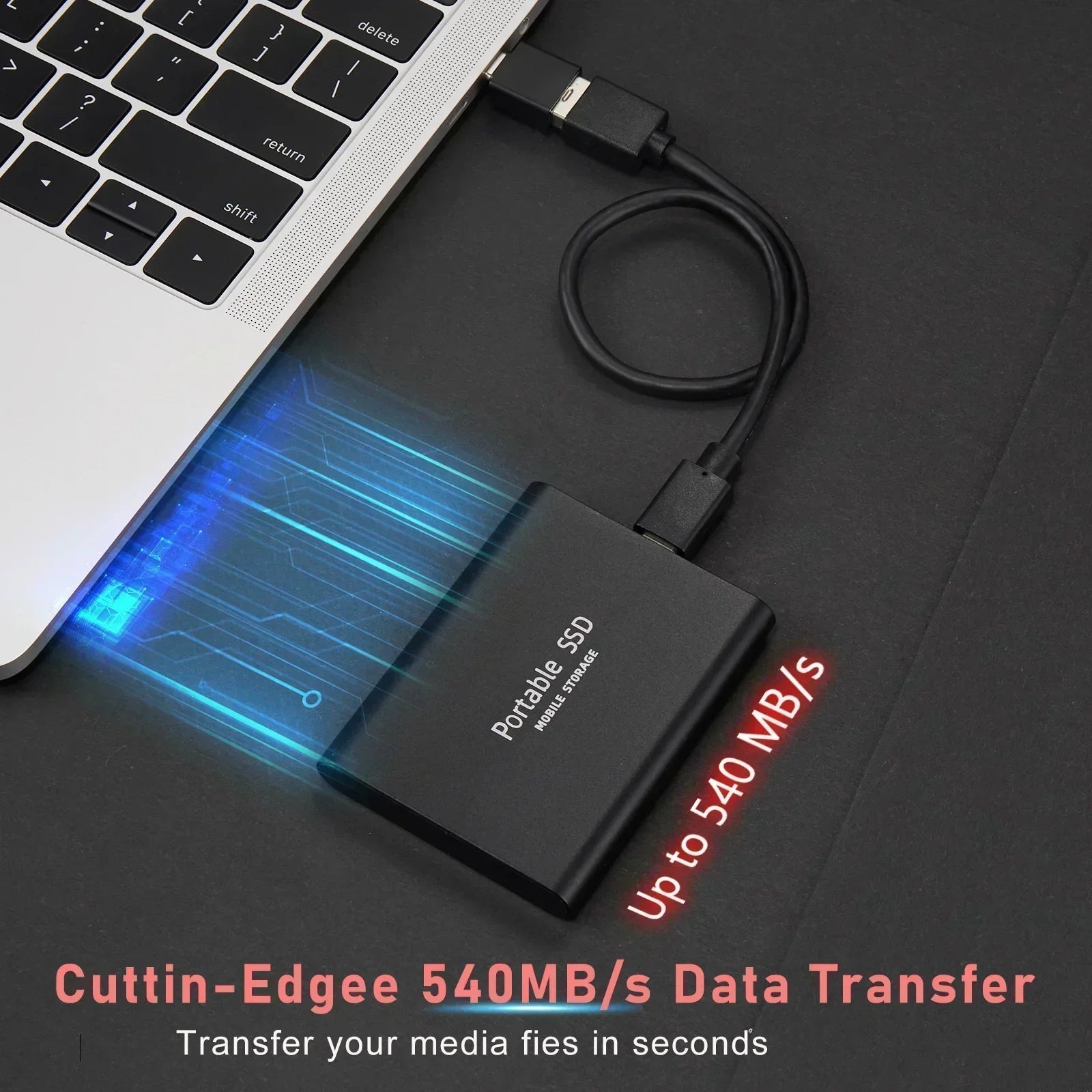 External SSD with 128GB | Fast Data Backup | USB C Connection | DataPulse