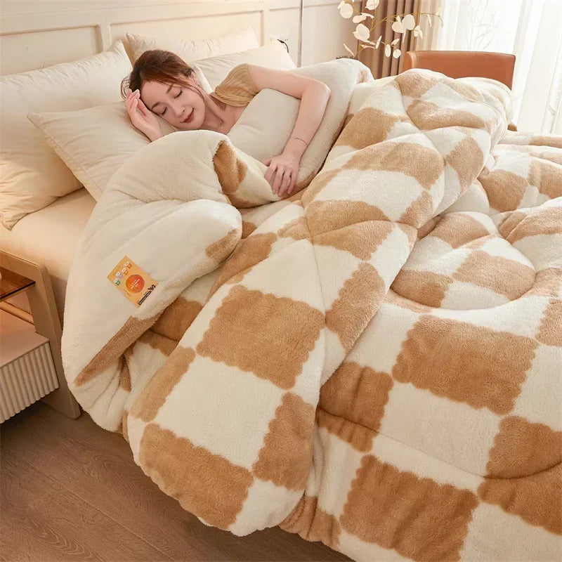 Extra Thick Cozy Quilt Weighted Blanket for Winter