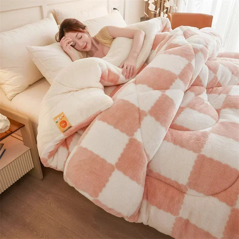 Extra Thick Cozy Quilt Weighted Blanket for Winter