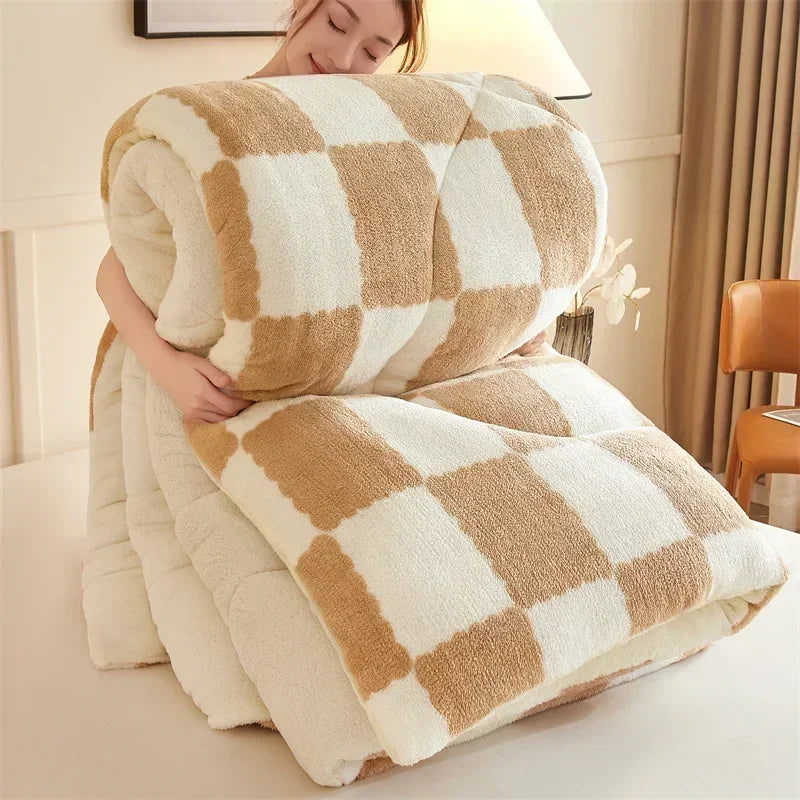 Extra Thick Cozy Quilt Weighted Blanket for Winter