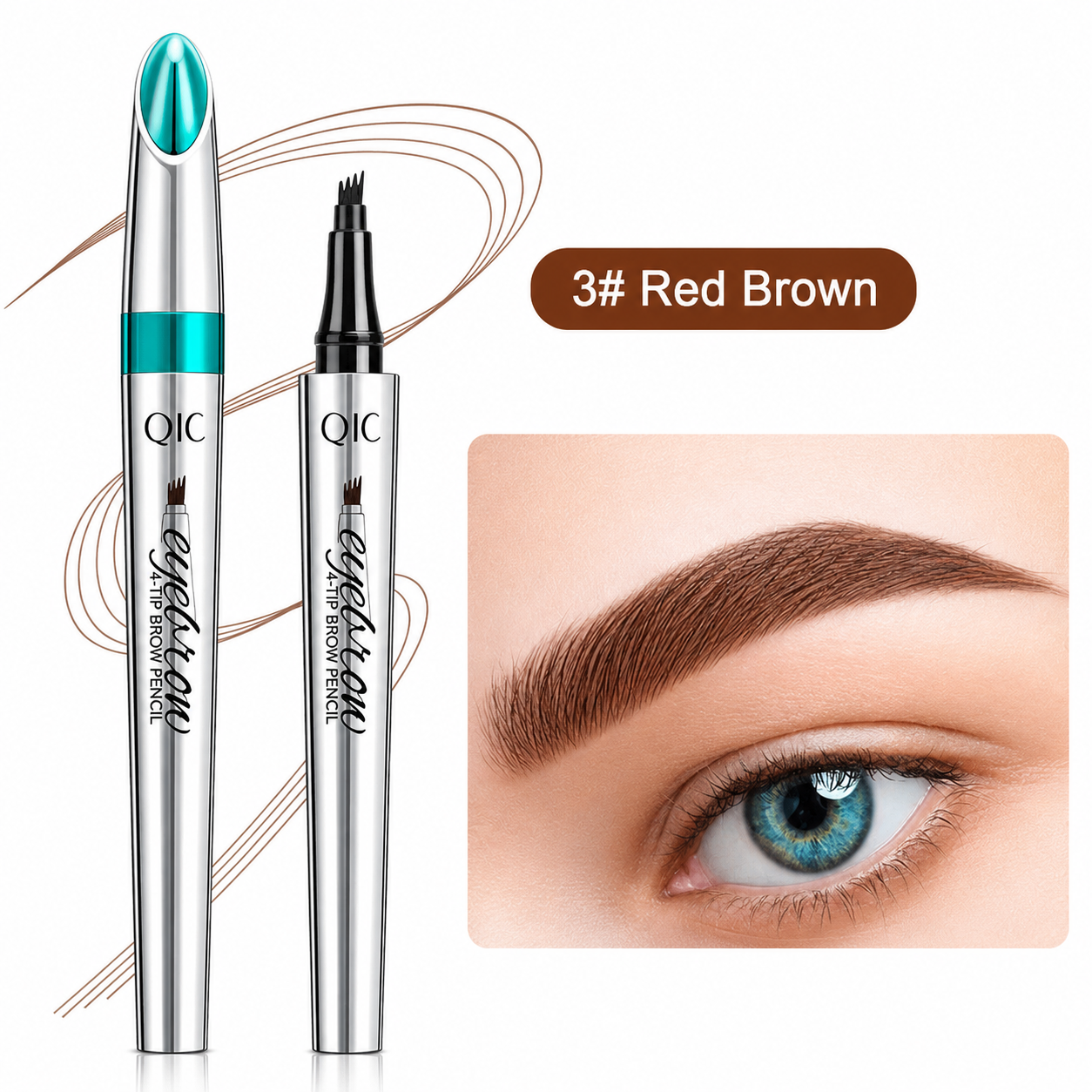 Eyebrow Pencil | Waterproof 3D with 4 Fork Tips | Microblading Effect | BrowFinesse