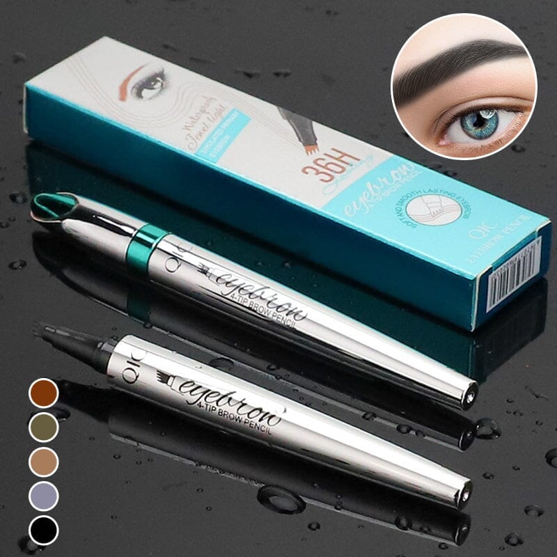 Eyebrow Pencil | Waterproof 3D with 4 Fork Tips | Microblading Effect | BrowFinesse