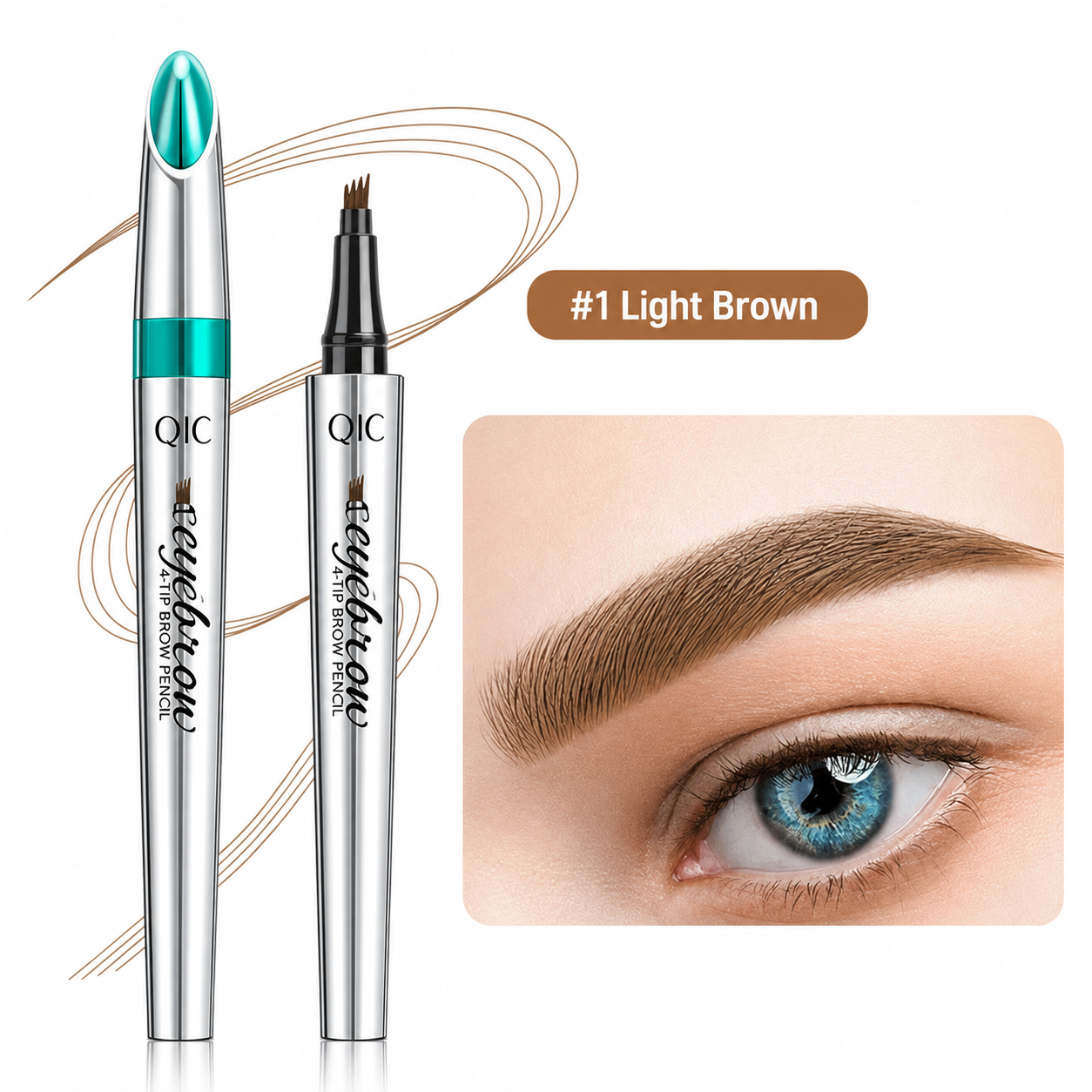 Eyebrow Pencil | Waterproof 3D with 4 Fork Tips | Microblading Effect | BrowFinesse