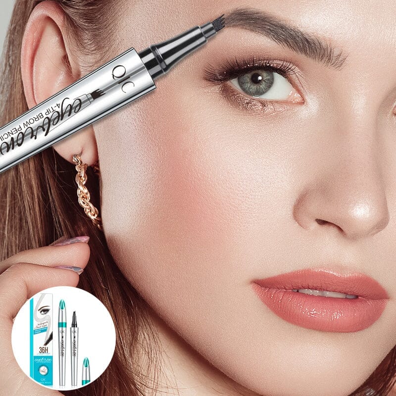 Eyebrow Pencil | Waterproof 3D with 4 Fork Tips | Microblading Effect | BrowFinesse