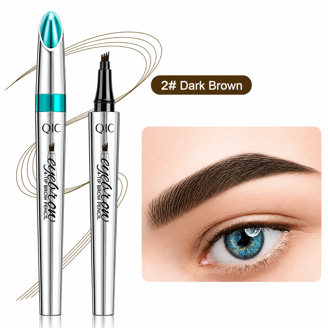 Eyebrow Pencil | Waterproof 3D with 4 Fork Tips | Microblading Effect | BrowFinesse
