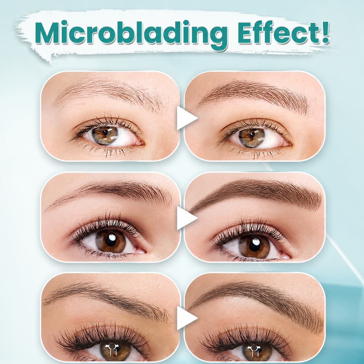 Eyebrow Pencil | Waterproof 3D with 4 Fork Tips | Microblading Effect | BrowFinesse