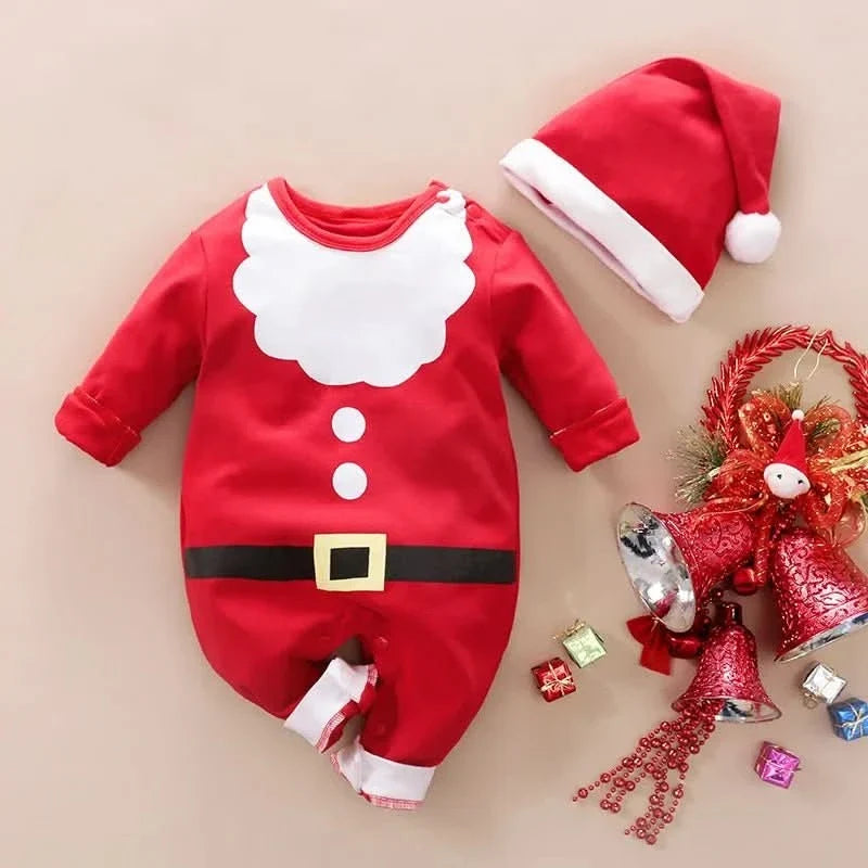 Festive Baby Romper – Soft Cotton Christmas Onesie for Baby's First Holiday