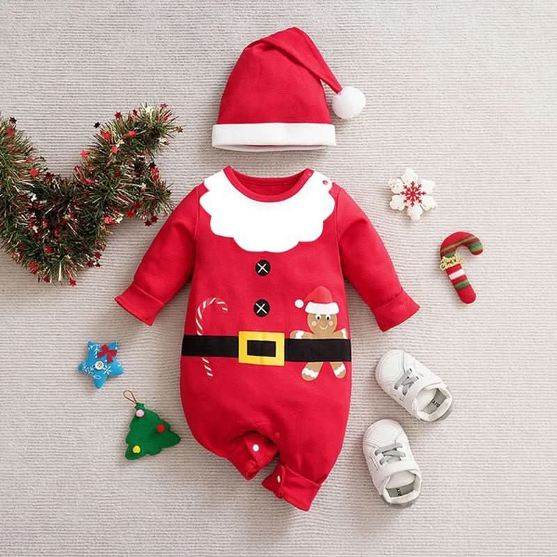 Festive Baby Romper – Soft Cotton Christmas Onesie for Baby's First Holiday