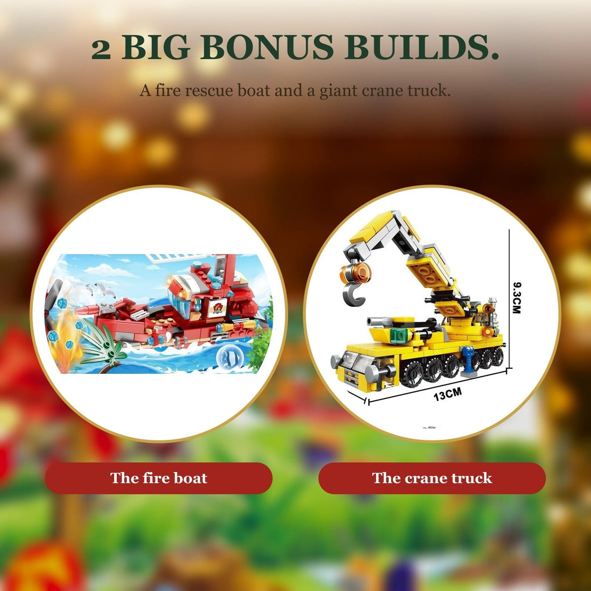 Fire Rescue and Construction Brick Advent Calendar, Mini Vehicles plus Big Builds