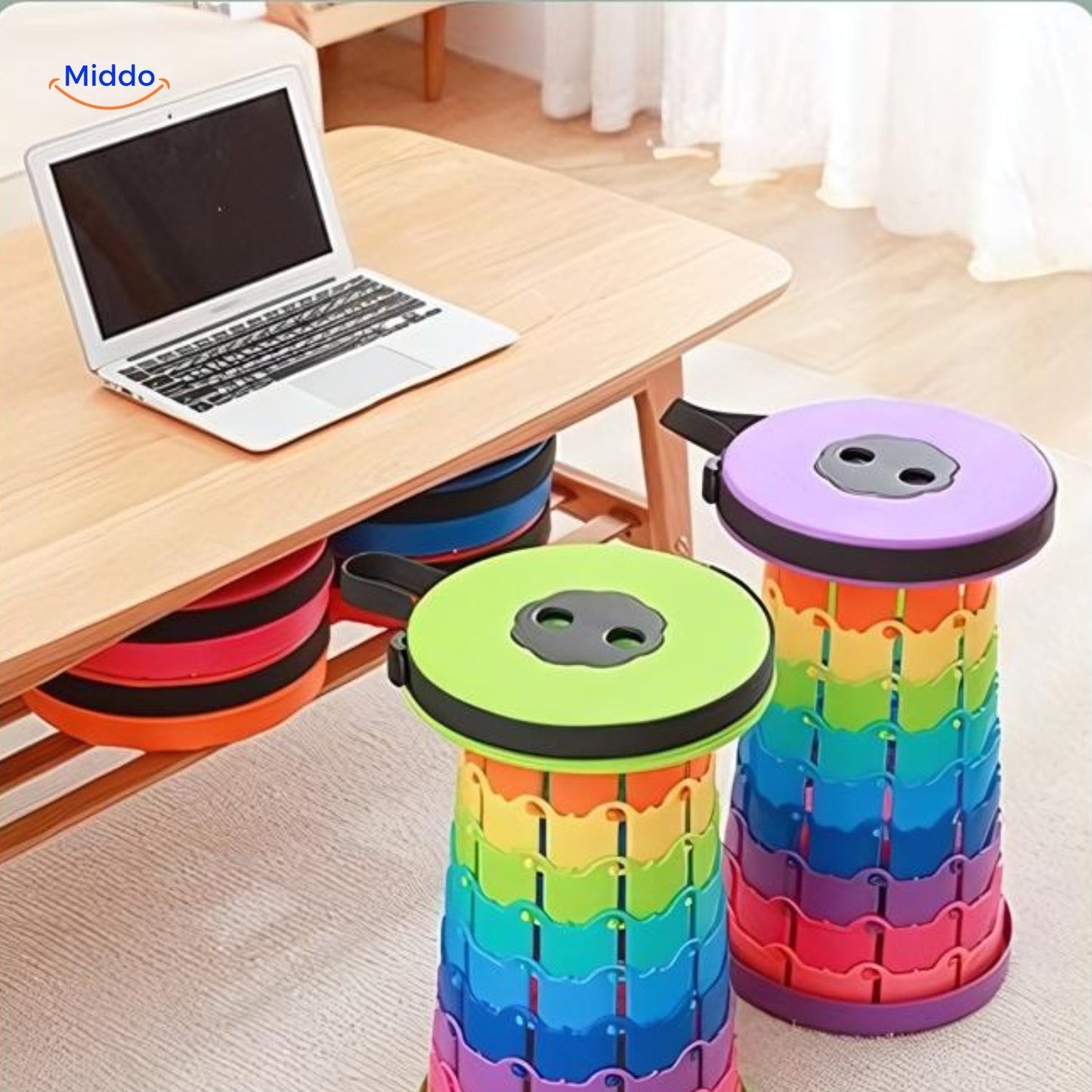 FlexiStool™ Adjustable Telescopic Stool with Non-Slip Surface