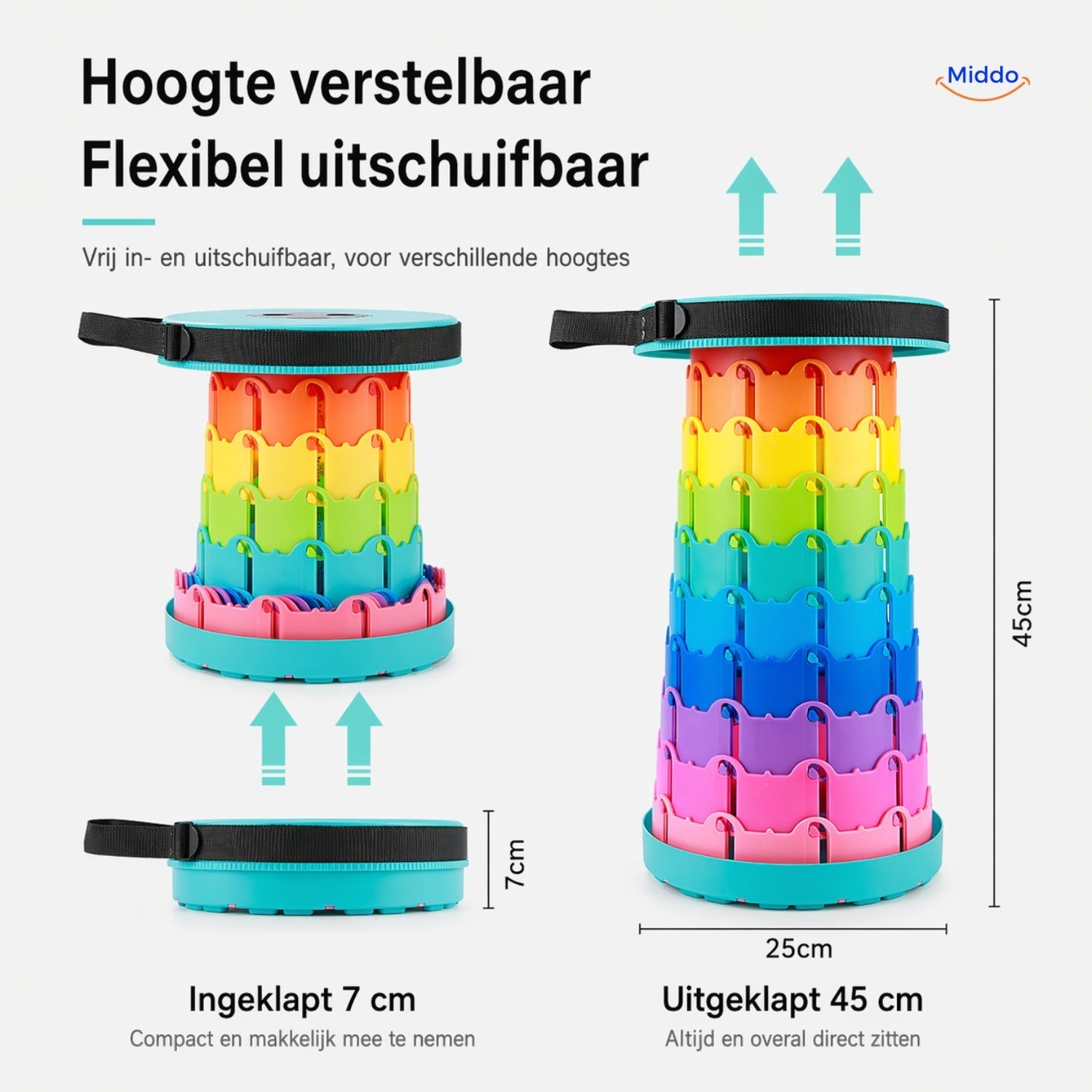 FlexiStool™ Adjustable Telescopic Stool with Non-Slip Surface