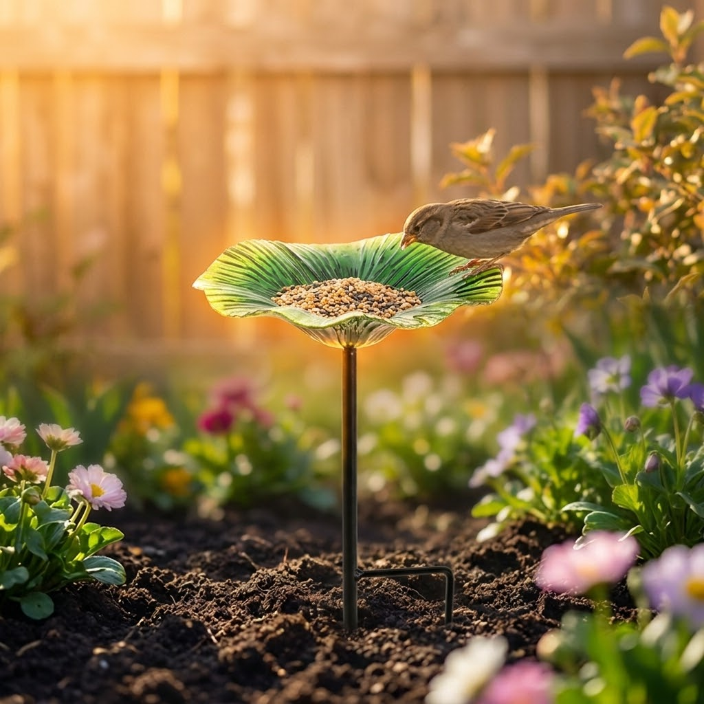 Floressa™ – Hand Painted Flower Bird Feeder Stake
