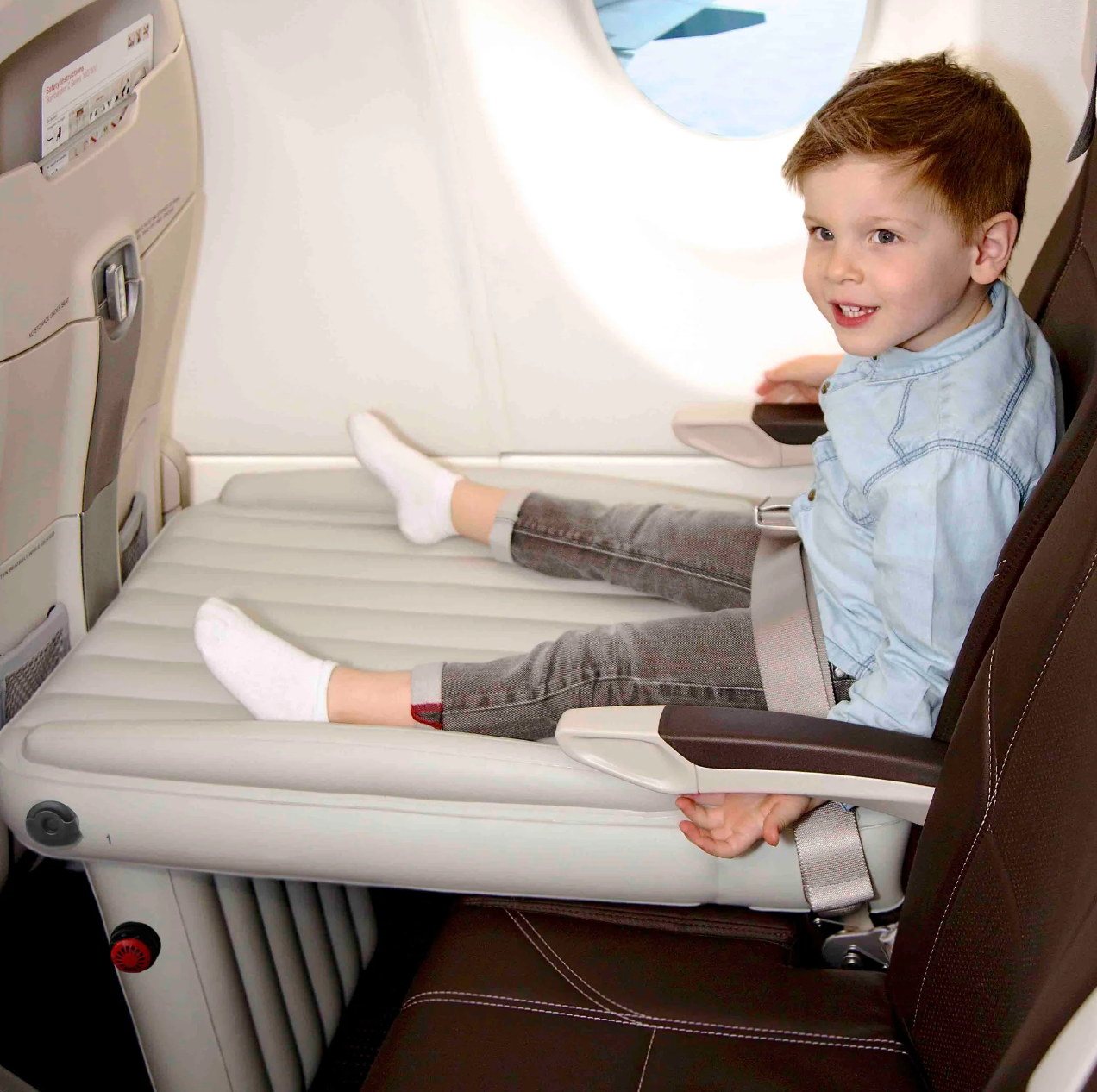 FlyEase Inflatable Airplane Bed for Kids – Portable In-Flight Travel Mattress