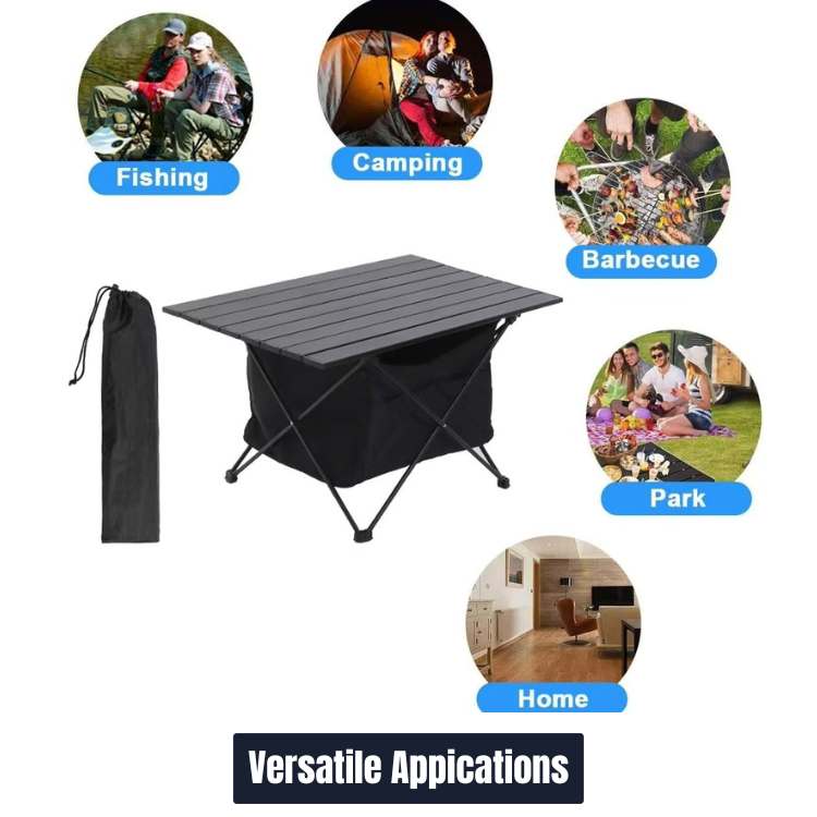 Folding Portable Camping Table with Storage