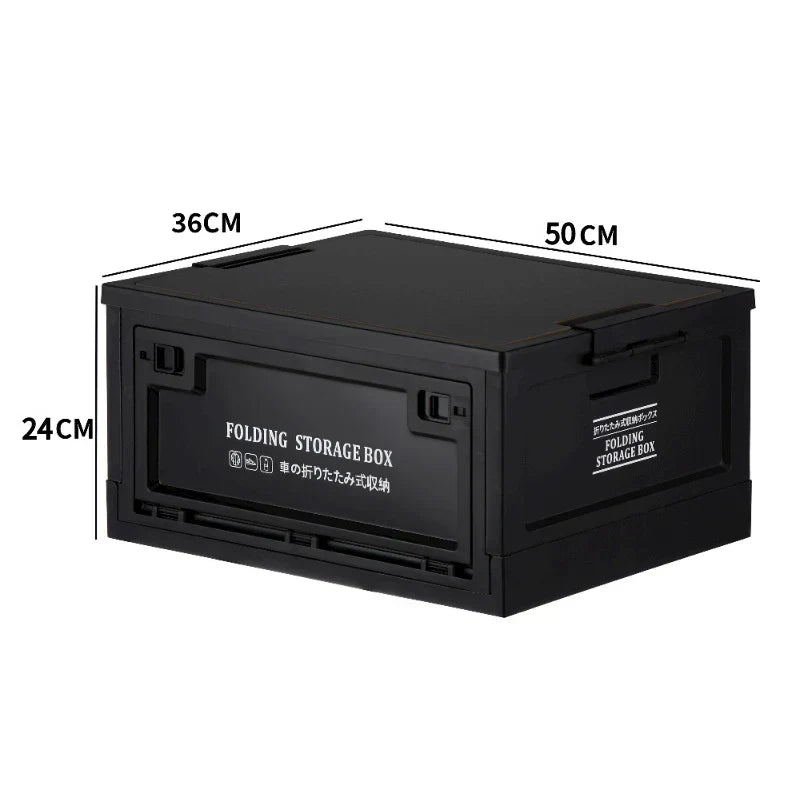 Folding Storage Crate with Wood Lid