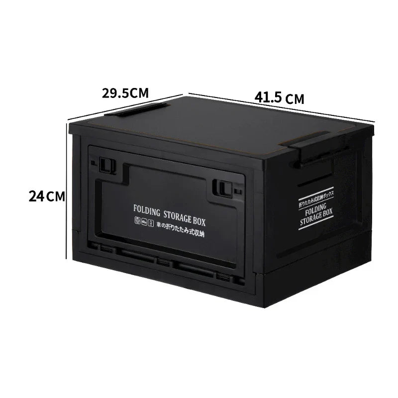 Folding Storage Crate with Wood Lid
